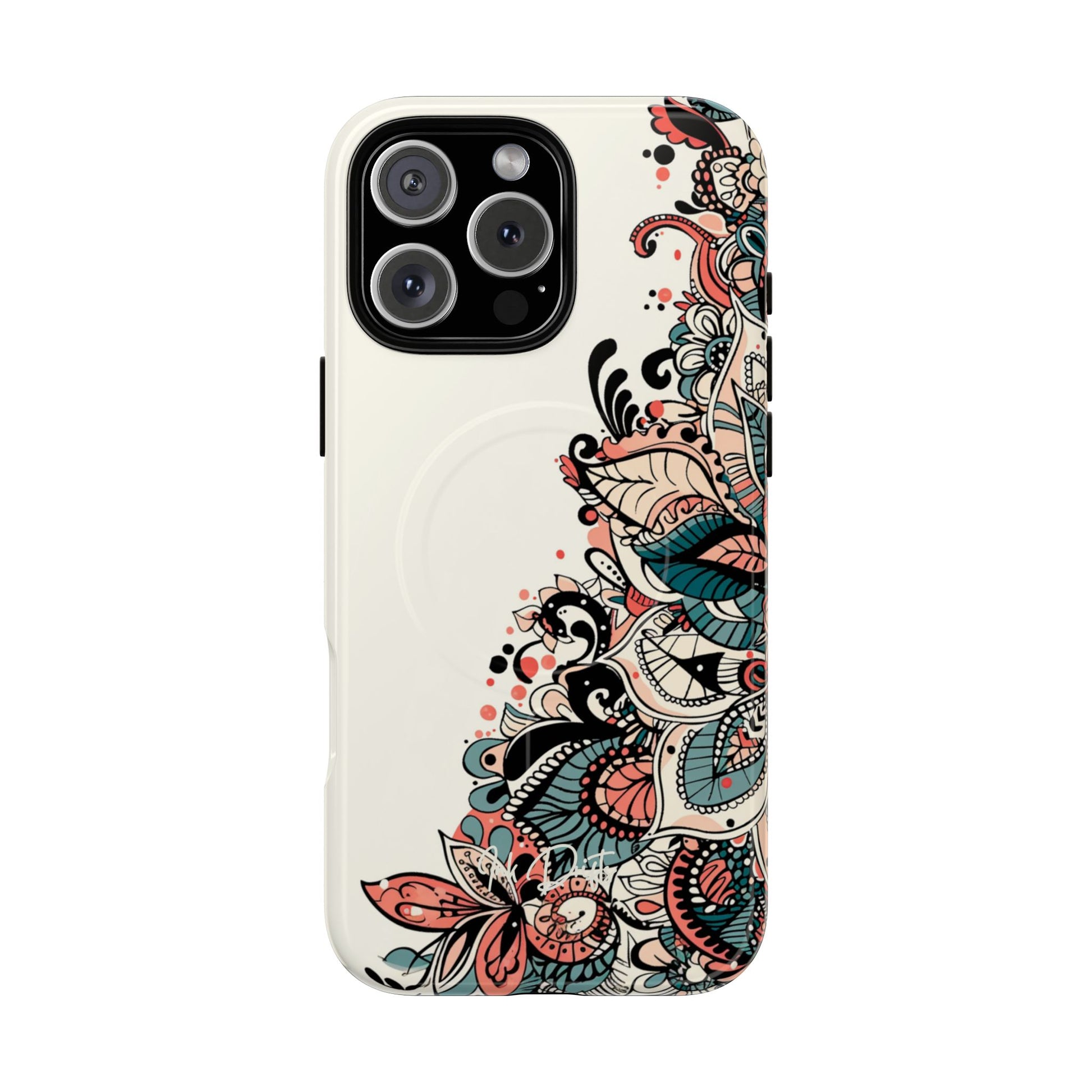 iPhone 16 Pro Max Glossy Phone Case - Floral Cascade | MagSafe iPhone Case