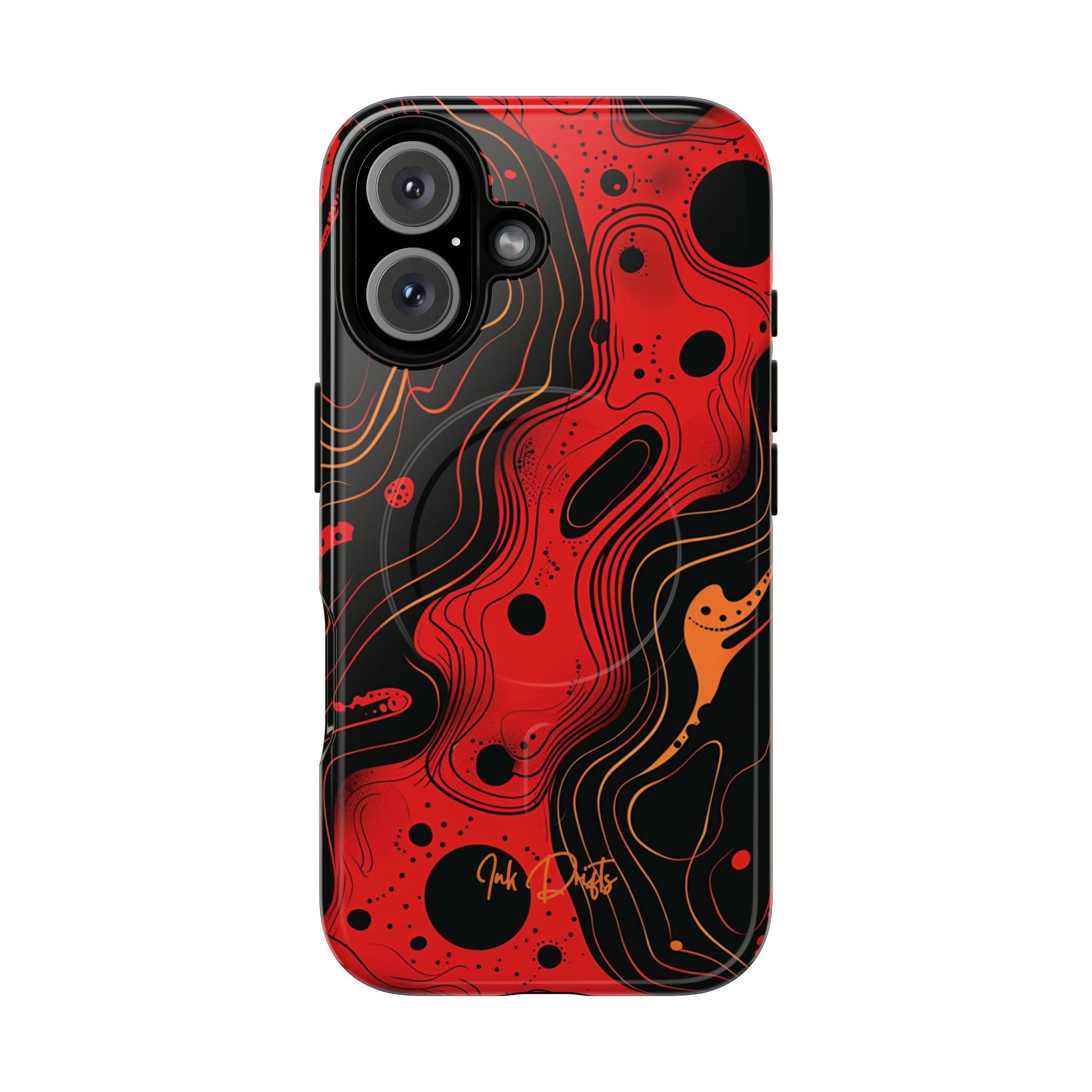 iPhone 16 Glossy Phone Case - Magma Flow | MagSafe iPhone Case