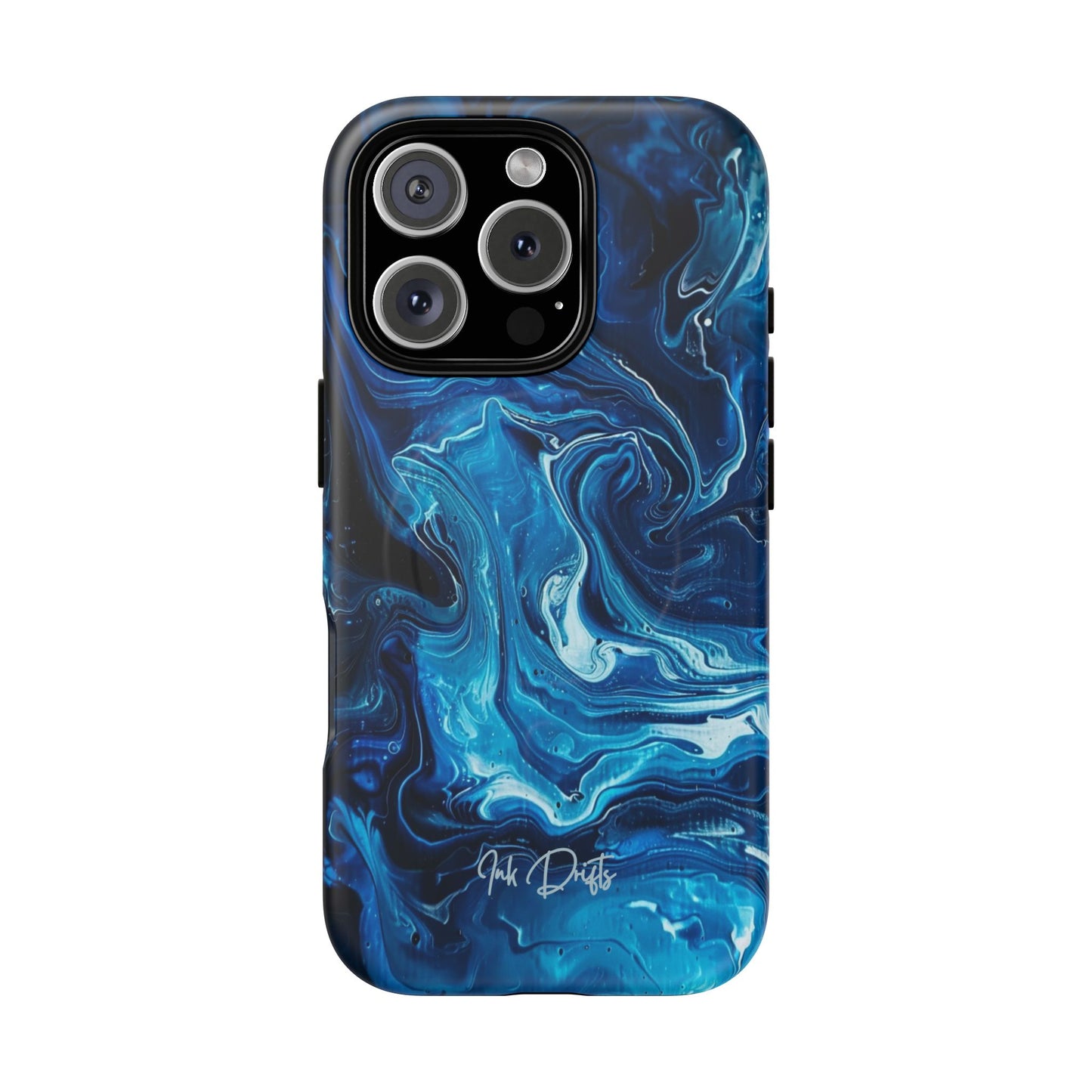 iPhone 16 Pro Matte Phone Case - Blue Swirl | MagSafe iPhone Case