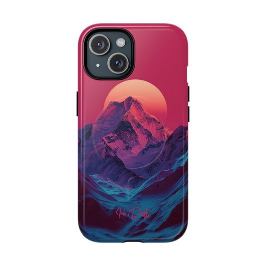 iPhone 15 Glossy Phone Case - Mountain Aura | MagSafe iPhone Case