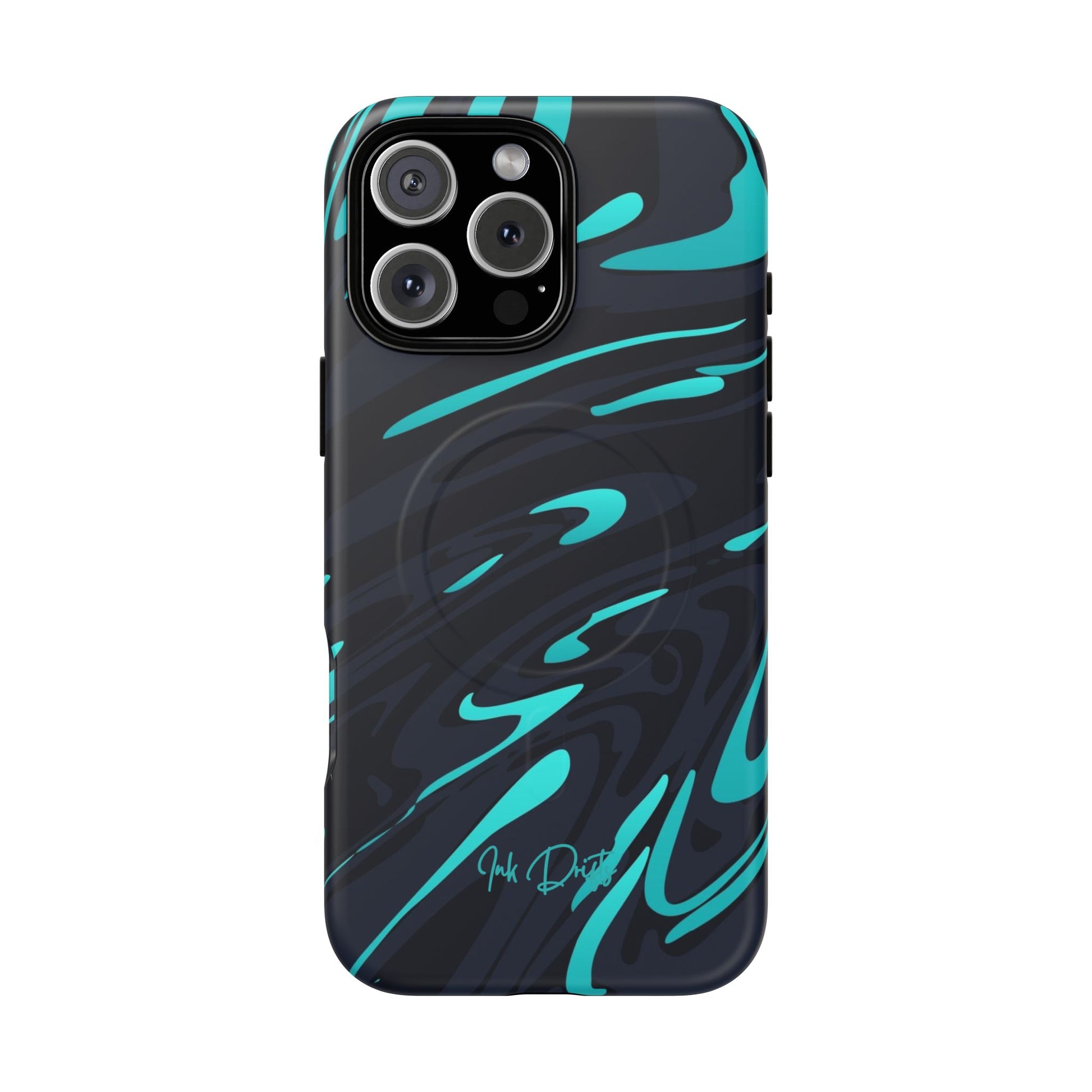 iPhone 16 Pro Max Matte Phone Case - Turquoise Splash | MagSafe iPhone Case