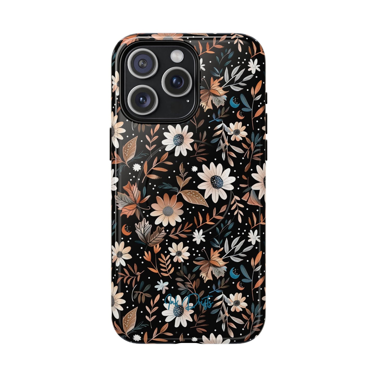 iPhone 15 Pro Max Glossy Phone Case - Midnight Meadow | MagSafe iPhone Case