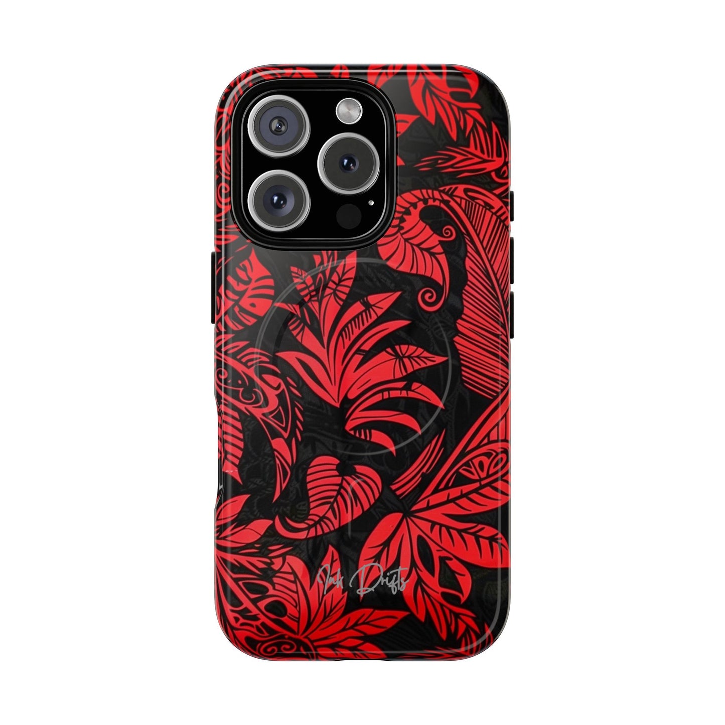 iPhone 16 Pro Glossy Phone Case - Crimson Jungle | MagSafe iPhone Case