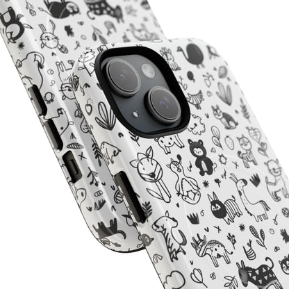 Phone Case - Doodle Zoo | MagSafe iPhone Case