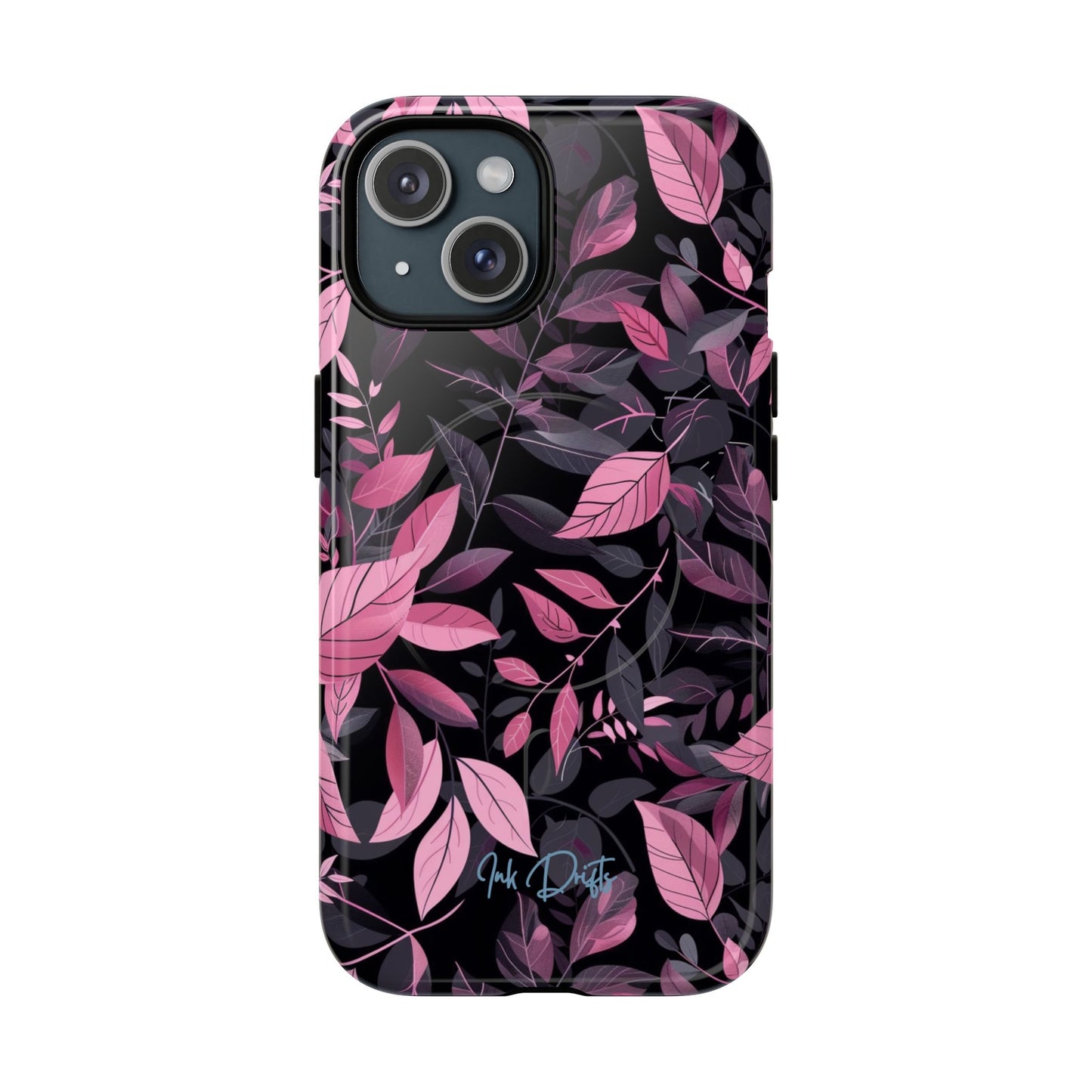 iPhone 15 Glossy Phone Case - Dusky Leaves | MagSafe iPhone Case