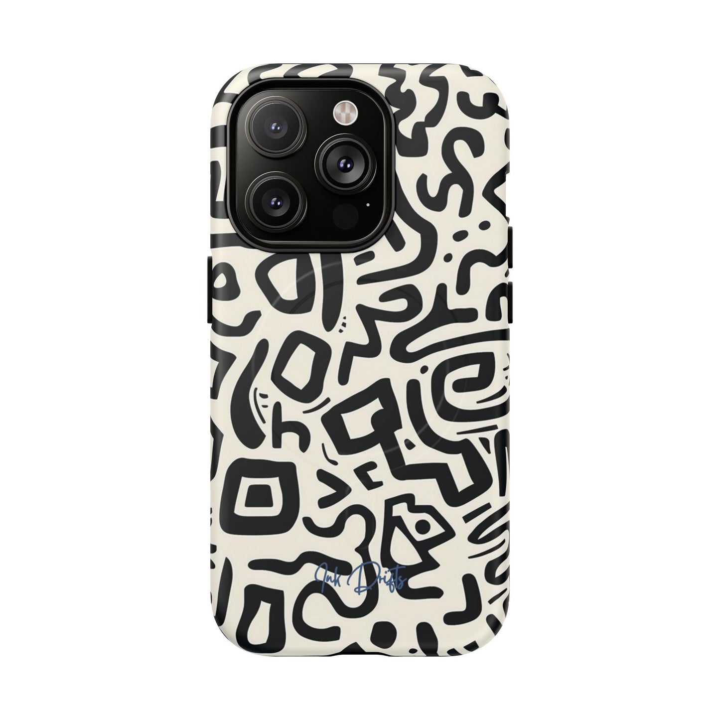 iPhone 14 Pro Matte Phone Case - Abstract Doodle | MagSafe iPhone Case