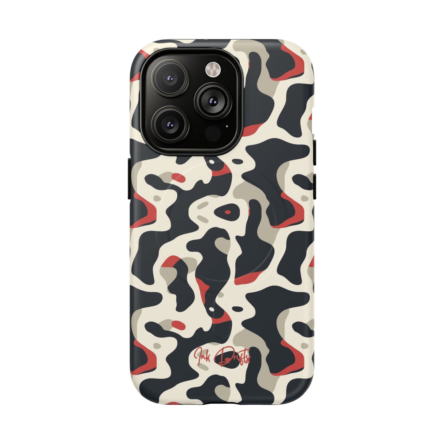 iPhone 14 Pro Matte Phone Case - Cream Red Camo | MagSafe iPhone Case