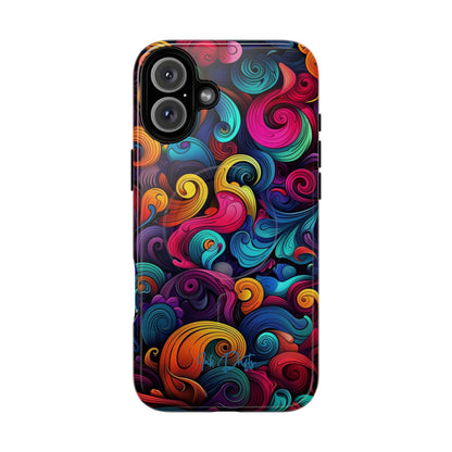 iPhone 16 Plus Glossy Phone Case - Psychedelic Waves | MagSafe iPhone Case