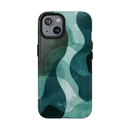 iPhone 14 Glossy Phone Case - Verdant Waves | MagSafe iPhone Case