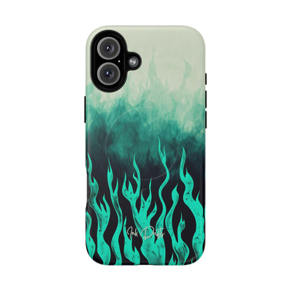 iPhone 16 Plus Matte Phone Case - Teal Inferno | MagSafe iPhone Case