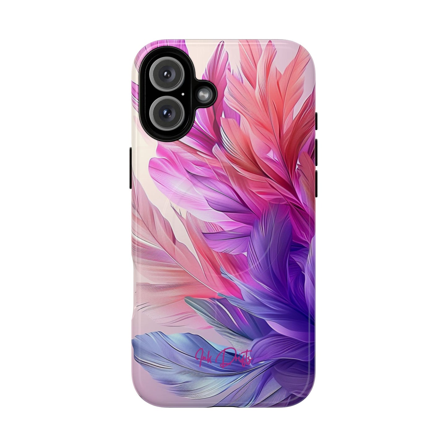 iPhone 16 Plus Glossy Phone Case - Feather Bliss | MagSafe iPhone Case