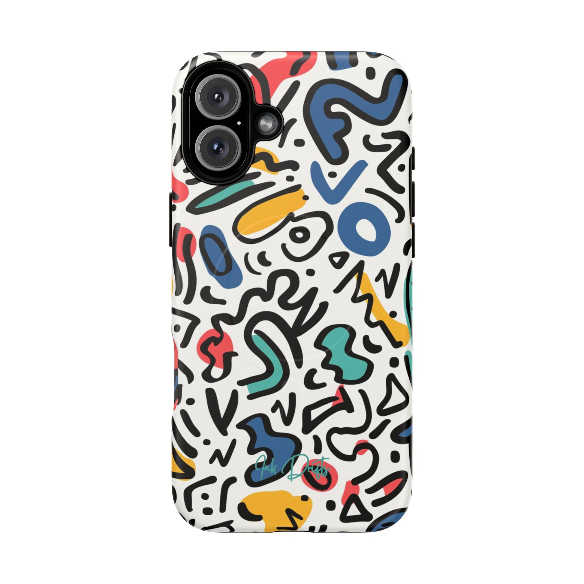 iPhone 16 Plus Matte Phone Case - Playful Doodles | MagSafe iPhone Case