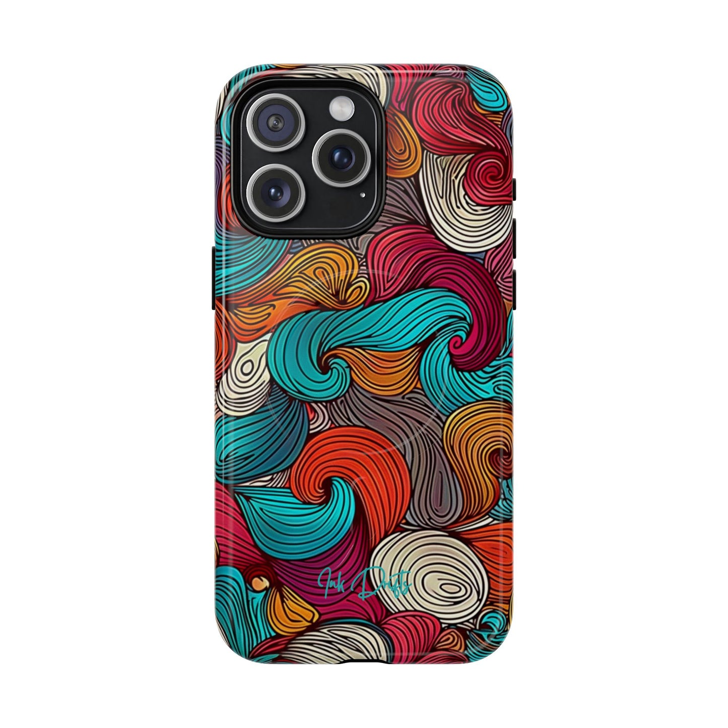 iPhone 15 Pro Max Glossy Phone Case - Vivid Curls | MagSafe iPhone Case