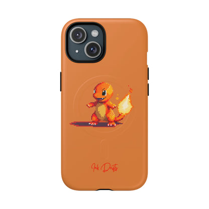 iPhone 15 Matte Phone Case - Pixel Charmander | MagSafe iPhone Case