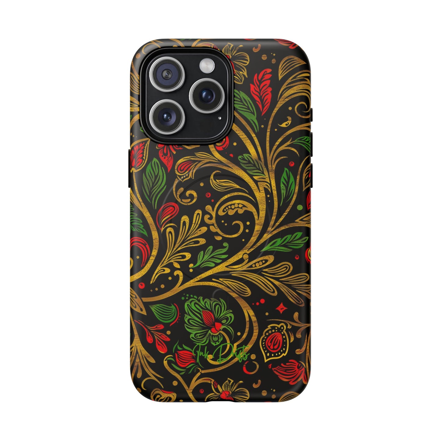 iPhone 15 Pro Max Matte Phone Case - Golden Vines | MagSafe iPhone Case