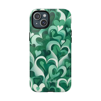 iPhone 15 Plus Glossy Phone Case - Emerald Love | MagSafe iPhone Case