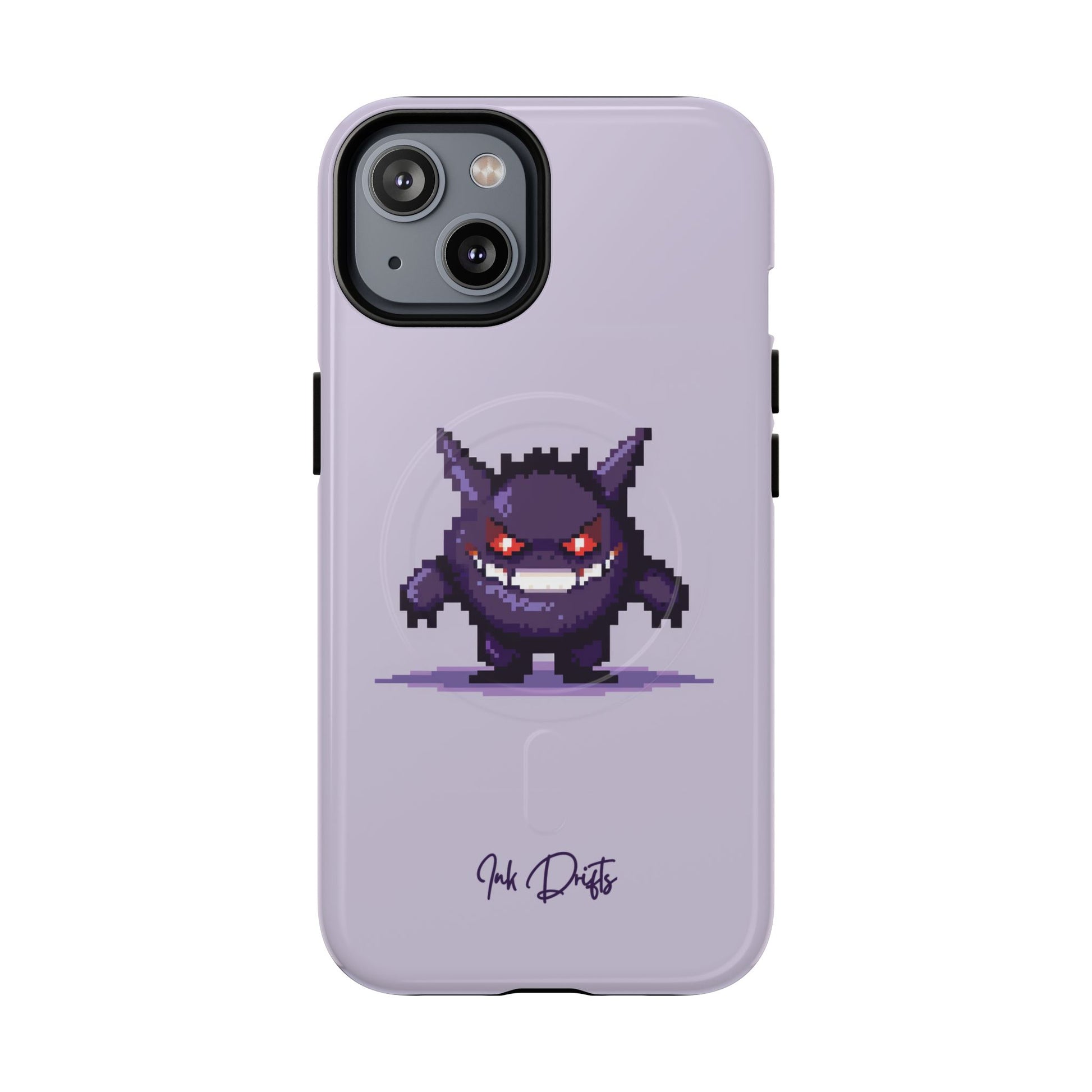 iPhone 14 Glossy Phone Case - Pixel Gengar | MagSafe iPhone Case