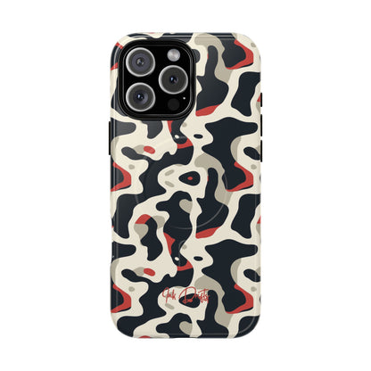 iPhone 16 Pro Max Glossy Phone Case - Cream Red Camo | MagSafe iPhone Case