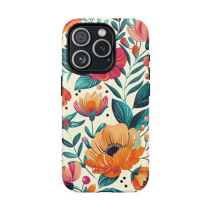 iPhone 15 Pro Matte Phone Case - Floral Garden | MagSafe iPhone Case