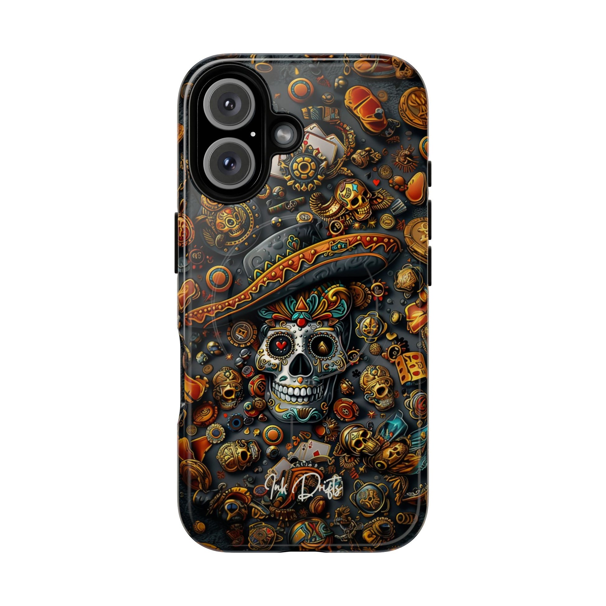 iPhone 16 Glossy Phone Case - Aztec Gold | MagSafe iPhone Case