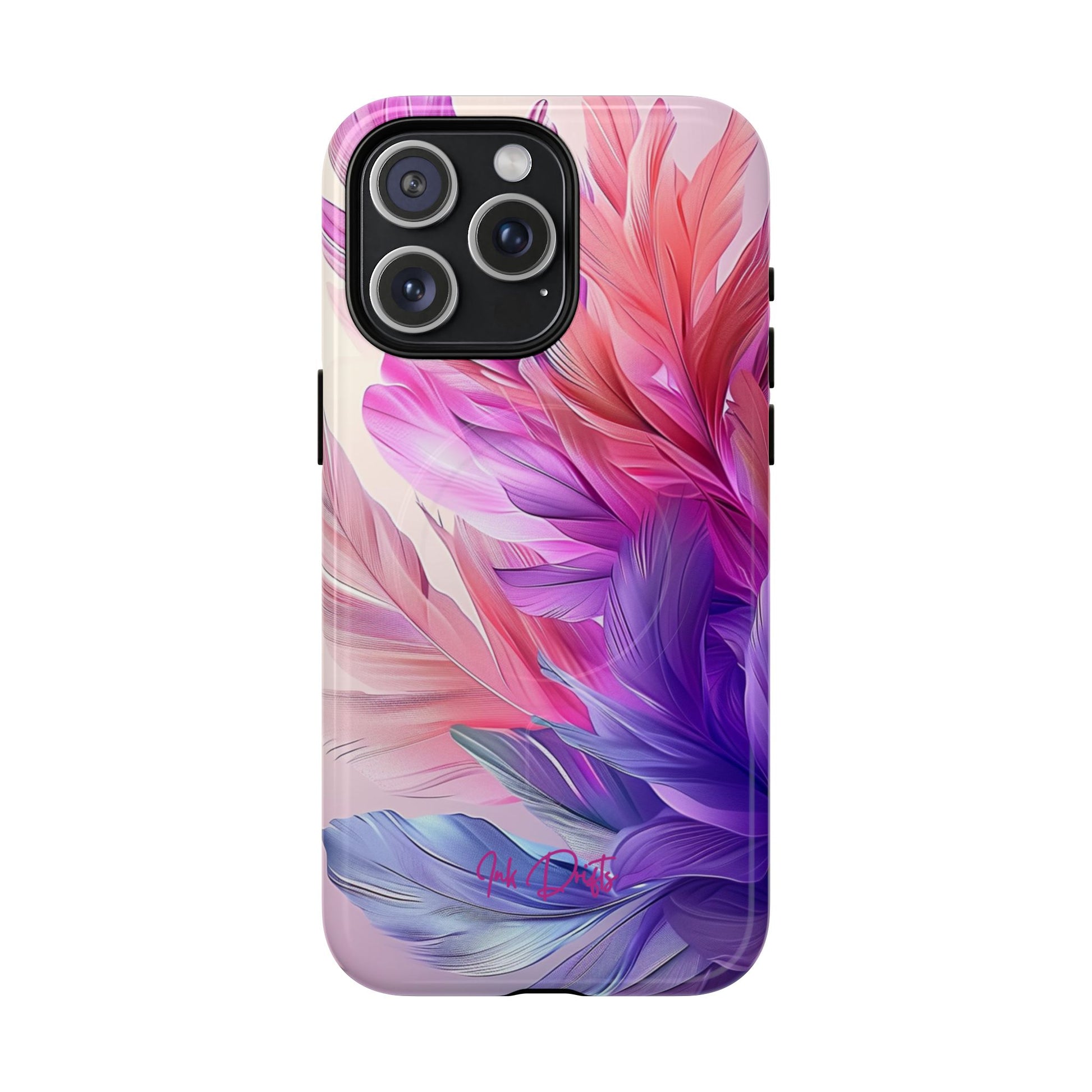 iPhone 15 Pro Max Glossy Phone Case - Feather Bliss | MagSafe iPhone Case