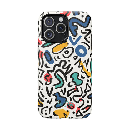 iPhone 15 Pro Max Matte Phone Case - Playful Doodles | MagSafe iPhone Case